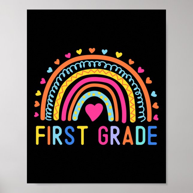 First Grade Rainbow Girls Boys Teacher Team 1st Gr Poster (Front)