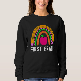 First Grade Rainbow Girls Boys Teacher Team 1st Gr Sweatshirt