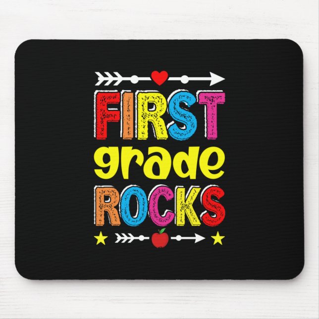 First Grade Rock Back To School Mouse Pad (Front)