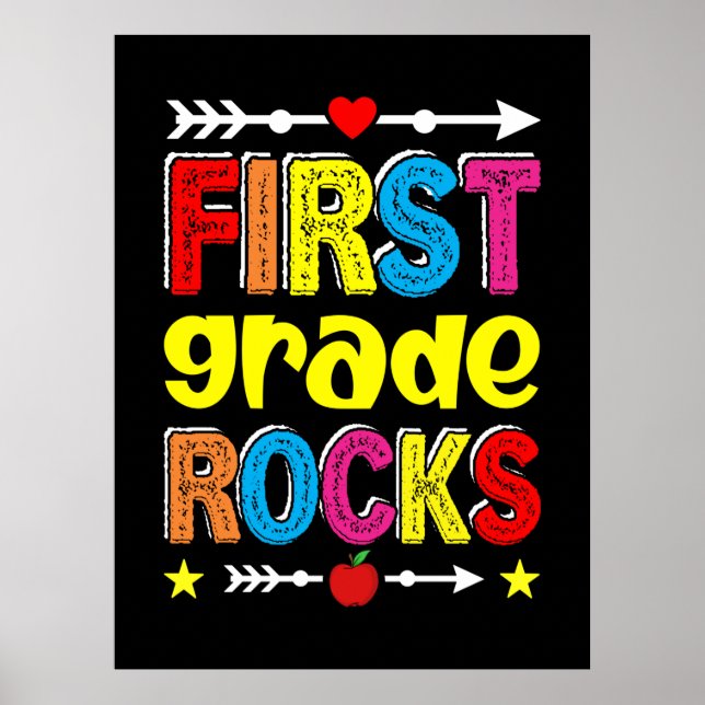 First Grade Rock Back To School Poster (Front)