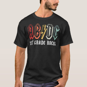 First Grade Rocks ABCD Teacher for 1st grader Back T-Shirt