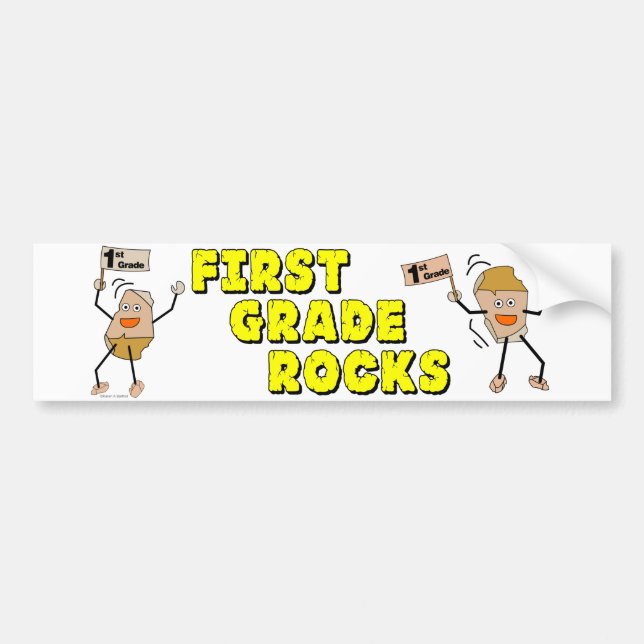 First Grade Rocks Bumper Sticker (Front)
