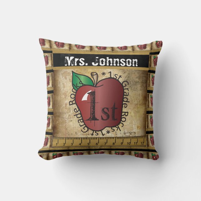 First Grade Rocks | Teacher Cushion (Front)