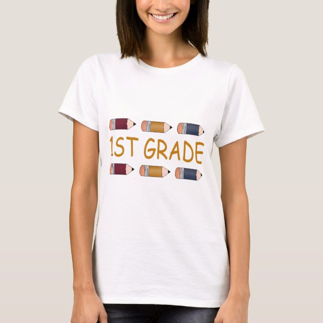 First Grade School Pencil T-Shirt (Front)