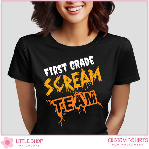 First Grade Scream Team Teacher Halloween T-Shirt