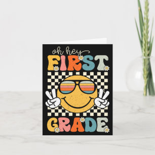 First grade smile retro back to school 1st grade card