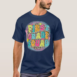 First Grade Squad Back To School Leopard Boys Girl T-Shirt