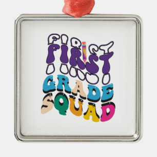 First Grade Squad Metal Ornament