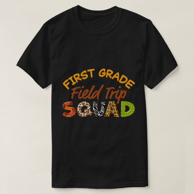 First Grade Students School Zoo Field Trip Squad M T-Shirt (Design Front)