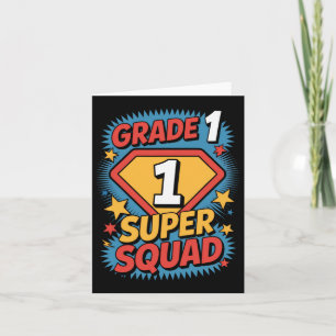 First Grade Superhero Squad 1st Year Kids Back To Card