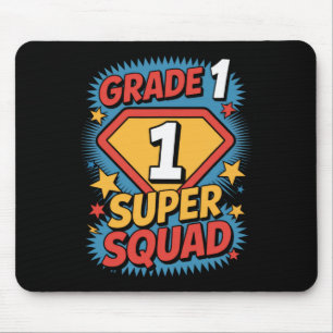 First Grade Superhero Squad 1st Year Kids Back To Mouse Pad