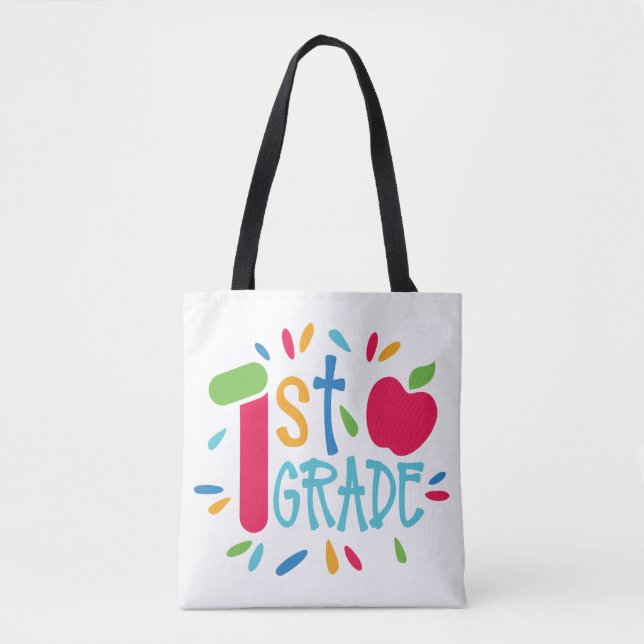 First Grade Teacher, 1st Grade Mum Back To School Tote Bag (Front)