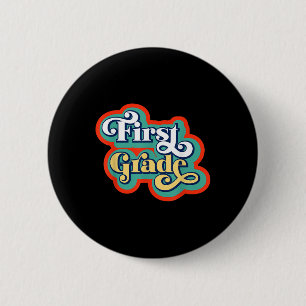 First Grade Teacher And Student Back To School Vib 6 Cm Round Badge