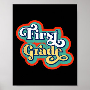 First Grade Teacher And Student Back To School Vib Poster