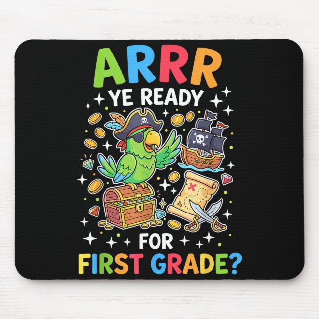 First grade teacher back to school pirate  mouse pad (Front)
