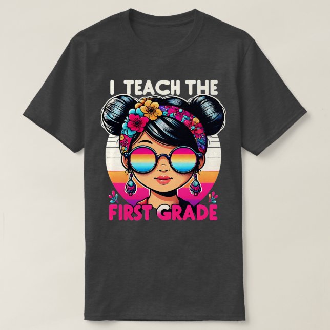 first grade teacher Day Girls Toddlers Kids Messy  T-Shirt (Design Front)