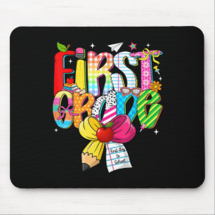 First Grade Teacher Kids Preppy Back To School 1st Mouse Pad