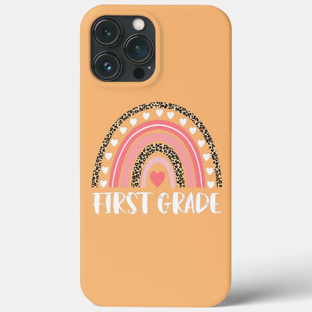 First Grade Teacher Leopard Rainbow First Day Of Case-Mate iPhone Case (Back)