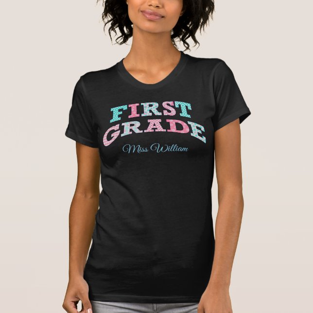 First Grade Teacher Mr Johnson Custom School Class T-Shirt (Front)