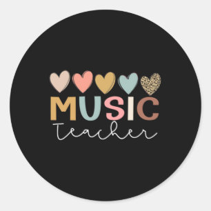 First Grade Teacher Music Teacher First Day Of Classic Round Sticker
