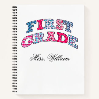 First Grade Teacher Personalized Spir Notebook