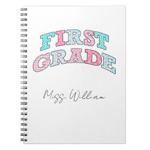 First Grade Teacher Personalized Spiral Notebook