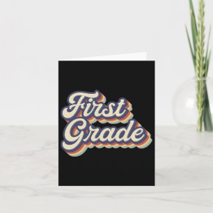 First Grade Teacher Retro Vintage 1st Grade Teache Card