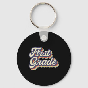 First Grade Teacher Retro Vintage 1st Grade Teache Key Ring