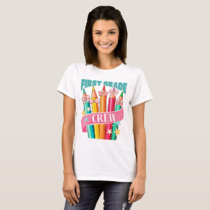 First Grade Teacher Student Pencils Design T-Shirt