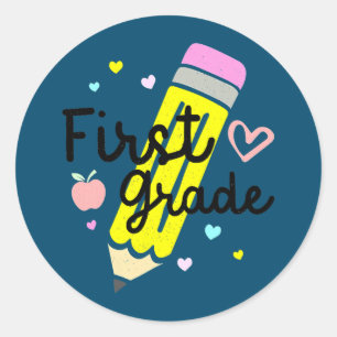 First Grade Team 1st Grade Back To School Teacher Classic Round Sticker