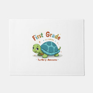 First Grade Turtle-y Awesome 1st Grade Back to Sch Doormat