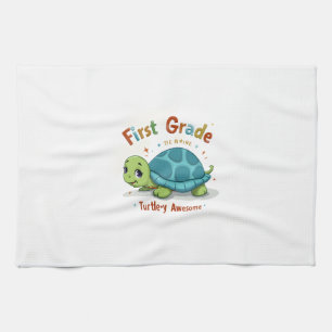 First Grade Turtle-y Awesome 1st Grade Back to Sch Tea Towel