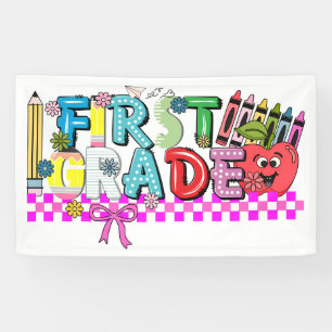 First Grade typography  Banner