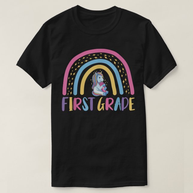 First Grade Unicorn First Day Of School  T-Shirt (Design Front)