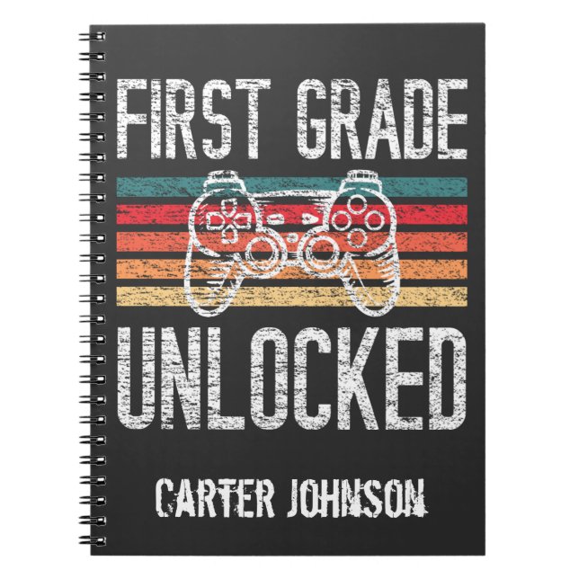 First Grade Unlocked Back to School Personalised Notebook (Front)