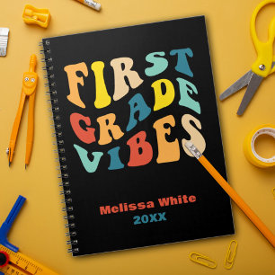 First Grade vibes back to school retro  Notebook