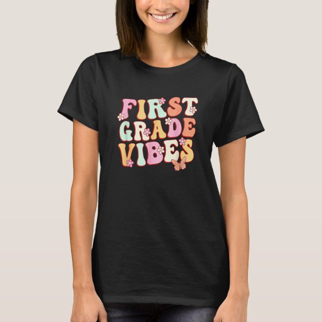 First Grade Vibes Hello Team 1st Grade Teacher Kid T-Shirt (Front)