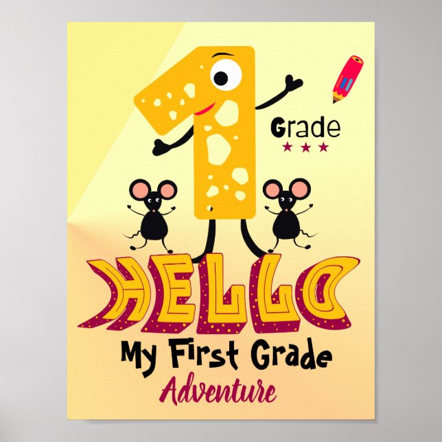 First Grade with Cheese Number & Mice Poster (Front)