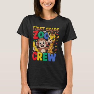 First Grade Zoo Crew Animal Fun for Wild Classroom T-Shirt