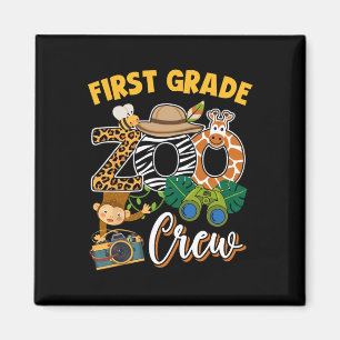 First Grade Zoo Field Trip Squad Matching Teacher Magnet