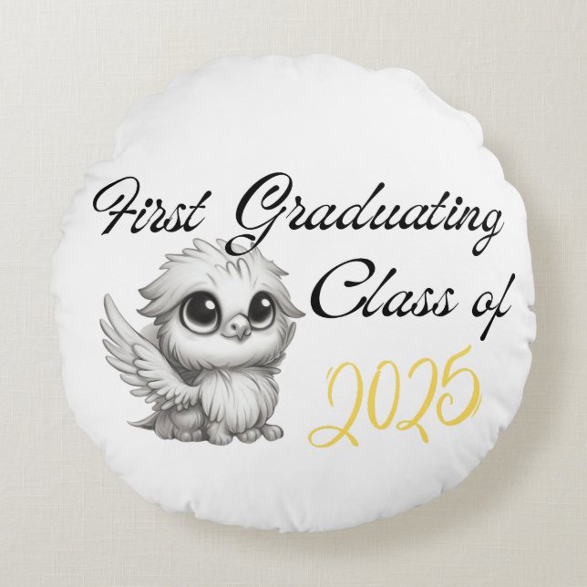 First Graduating Class 2025 Griffins Round Cushion (Front)
