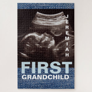 First Grandchild Ultrasound Photo Name Jigsaw Puzzle