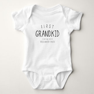 First Grandkid Coming Soon Date Announcement Baby Bodysuit