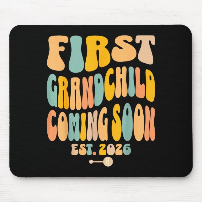 First Granhild Coming Soon 2026 Baby Announcement  Mouse Pad (Front)