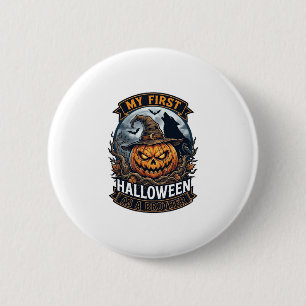 First Halloween As Brother Pumpkin Wolf Moon_1 6 Cm Round Badge