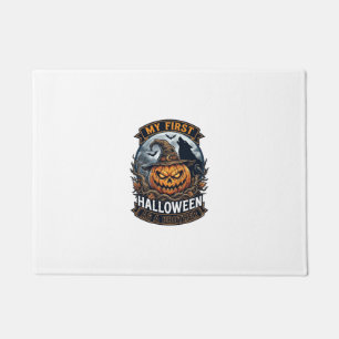 First Halloween As Brother Pumpkin Wolf Moon_1 Doormat