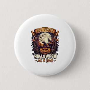 First Halloween As Dad Pumpkin Wolf Moon_1 6 Cm Round Badge