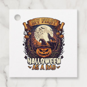 First Halloween As Dad Pumpkin Wolf Moon_1 Favour Tags