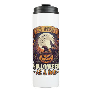 First Halloween As Dad Pumpkin Wolf Moon_1 Thermal Tumbler