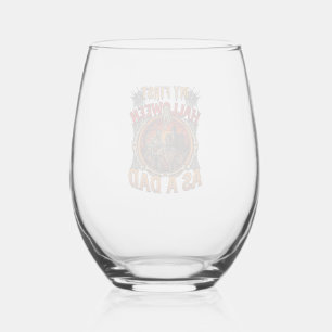 First Halloween As Dad Zombie Haunted House Gravey Stemless Wine Glass